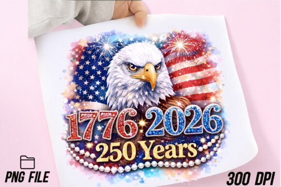 Bling USA 250 Anniversary, Bald Eagle PNG: A Patriotic Design Asset
