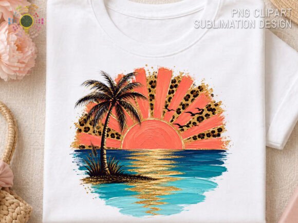 Boho Tropical Sunset Beach PNG: Capture Coastal Magic