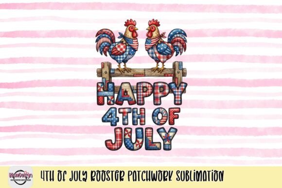 Charming Patriotic Rooster Patchwork Design