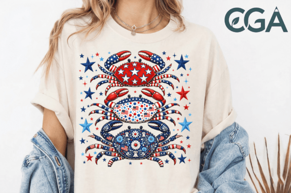 Coastal Charm for Your 4th of July: Crabs Sublimation PNG Design