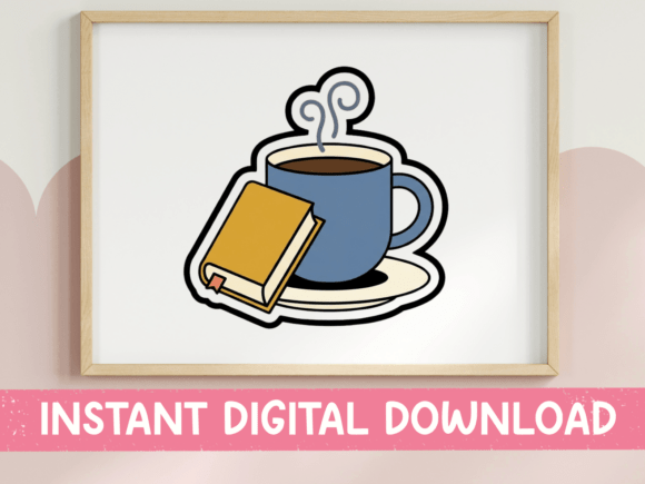 Coffee and Book Cozy Reading Sticker: A Designer's Review