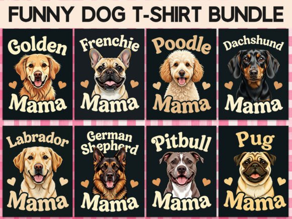 Cute Dog Mom PNG Design Bundle: Style Your Pet Passion