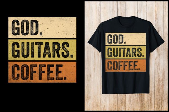 God Guitars Coffee T-shirt: A Creative Asset for Designers