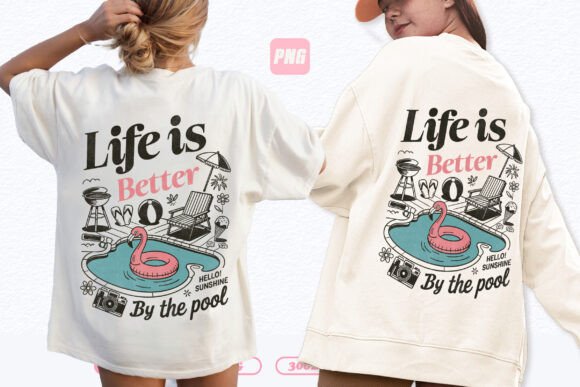 Make a Splash with This Retro Summer Pool Doodle PNG