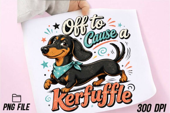 Off to Cause a Kerfuffle Funny Dachshund: A Design Asset