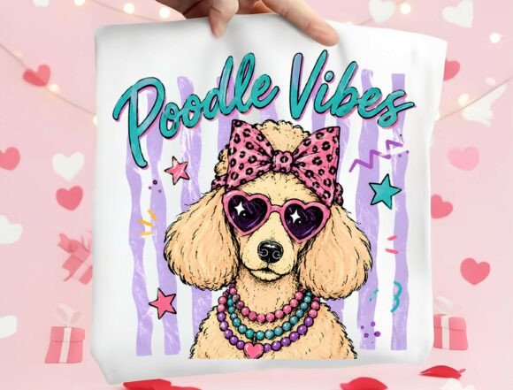 Poodle Vibes PNG: A Playful Asset for Boutique Design