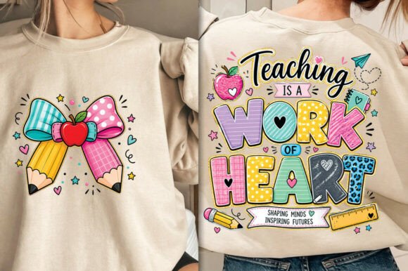 Preppy Teacher Coquette: A Bow Glitter PNG for Elevated Projects