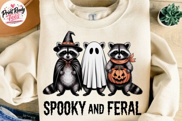 Spooky and Feral Raccoon Halloween PNG: A Playful Design Asset