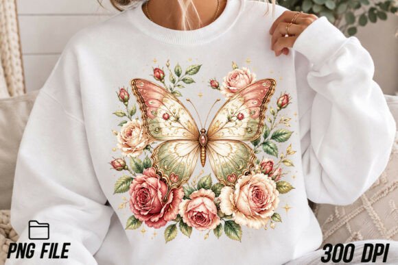 Timeless Beauty: Using the Vintage Butterfly and Roses PNG
