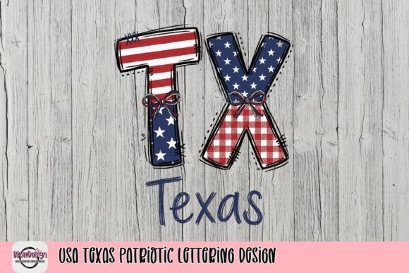 USA Texas Patriotic Lettering Design: A Creative Asset for Bold Branding